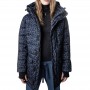 casual blue letter down jacket hooded long thick warm down jacket
