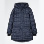 casual blue letter down jacket hooded long thick warm down jacket
