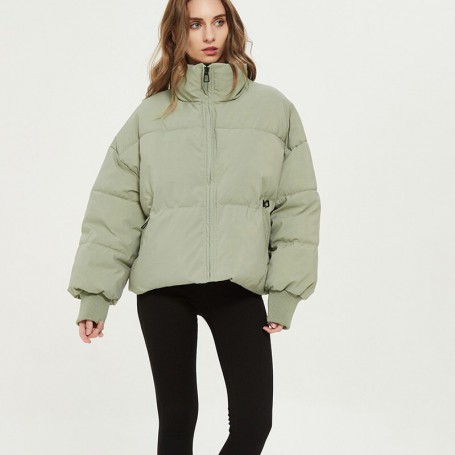 Women's Jackets Oversize Coats Beige Outwear Female Long Sleeve Zipper Solid Winter Warm Thick Coat Ladies Fashion Jacket trf