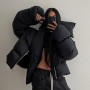 Black Puffer Fashion Stylist Winter Jacket Women