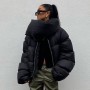 Black Puffer Fashion Stylist Winter Jacket Women