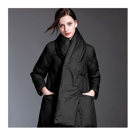 Female Long down jacket Plus size Puffer Women stand-up collar scarf fashion high-quality Cold protection Coat