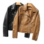 New Spring Autumn Soft PU Faux Leather Jacket Women Coat Female Causual Slim Moto Biker Streetwear Motorcycle Outerwear