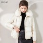 Real Fox Fur Collar Winter Women 90%White Duck Down Jacket Loose Elegant Parkas Ladies Short Warm Puffer Coat Female