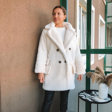 Candy Color Long Teddy Coat Women Jacket  Autumn Winter Thick Warm Padded Jackets Coats Oversized Ladies Lamb wool Fur Coats