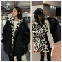 Faux Fur Double-sided Warmth  Winter New Women's Jacket Cute Jacket Cow Leopard Print Lapel Long-sleeved Fashion Coat Trend