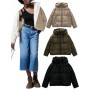 Fashion Women's Casual Loose Stand Collar Long Sleeve Thick Pocket Zipper Hooded Cotton Jacket