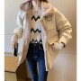 Women Padded Jacket Thick Velvet Jacket 2021 Winter Warm Solid Outerwear Long Sleeve Vintage Short Women Coat