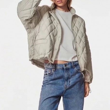 Women's Parkas Jackets Coat With Hoody Button Fashion Outwear Solid Warm Outrwear Female Elegant Jacket Casual Woman Coat TRF