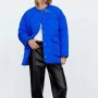 Women's Bomber Coats Blue Coat Plaid Outwear Solid Purple Parkas Ladies Plaid Button Jacket Warm Streetwear Woman Jacket TRF INS