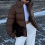 Women's Parkas Jackets Warm Coat Browm Outwear Casual Loose Long Sleeve Coat With Zipper Thick Outerwear Woman Solid Jacket