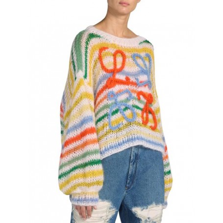 Contrasting Colors Stripe Sweater Knitting  Autumn Winter O Neck Long Sleeve Streetwear Loose Casual Pullovers Women Y2k