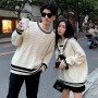Pullovers Women and Men Fashion Patchwork Couple Casual Preppy Style Popular Design Simple Daily Chic Comfortable Basic Retro
