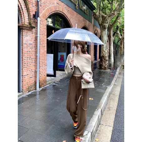 Women Loose Lazy Wind Gentle Top Pullover Spring and Autumn Off-the-shoulder Sweater Women's Design Niche