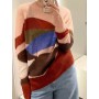 Women Sweater  Spring and Autumn New Round Neck Casual Loose Mohair Blend Printing Ladies Long-sleeved Pullover Sweater