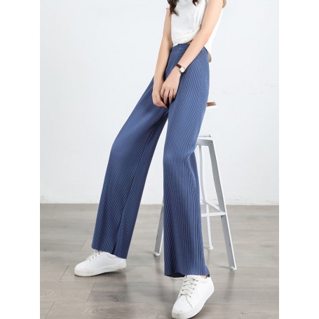 Women's Soft Comfort Ice Silk Pants Summer Basic Baggy Long Wide Trousers for Women High Waist Sweatpants Women's Straight Pant