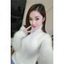 New Long Sable Turtleneck Fluffy 100% MinkCashmere Sweater Length Pullover For Fall/Winter Warm Knitwear