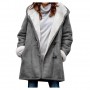 Winter coat for women outerwear long sleeve fleece-lined horn button hooded overcoat Pink purple green brown 5xl