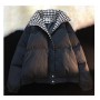 oversize Women's Winter Jacket Streetwear Zipper Straight 2 Solid Color Padded Coat Warm Femme Parkas Black Women Clothing