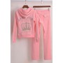 Spring/Fall 2 PiecesSet Sweatsuit Hoodies Long Sleeve Tops And Pants Fashion Pattern Velvet Women Tracksuit for Sport S-XXL
