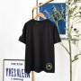 Women O-Neck Cotton Tee Tops Letter Fashion Print All-Match Loose Casual Black Short Sleeve T-Shirt for Ladies Summer New