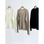 Women's V-Neck Knitted Pullover Hand Beaded Pocket Decor Fall New Ladies Long Sleeve All-Match Loose Sweater Top