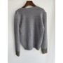 Contrast Cuffs Women's Cashmere Sweater o-neck long sleeve fashion lady knitwear pullover tops