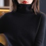 SpringAutumn Women New 100%Wool Sweater High End First-line Ready-To-Wear Knit Pullover Loose Turtleneck Cashmere Sweater
