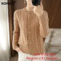 Ladies' New 100%Cotton Knit Cardigan Twist Loose Jacket O-Neck Long-Sleeve Sweater Thick Warm Short Shirt Women Tops
