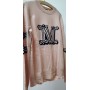 Women's Classic Letter Loose Round Neck 100% Cashmere Sweater