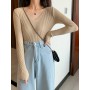 Women Female Knitted Ribbed Sweater Slim Long Sleeve Badycon High Quality Sweater