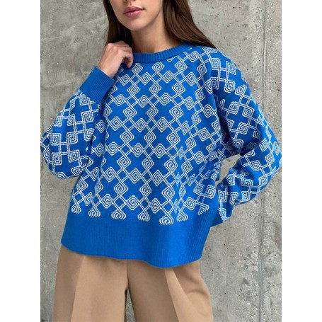 Winter Women Sweater Elegant Pullover Green Striped Knitted Women's Clothing Long Sleeve Top Jumpers Female Print Sweaters