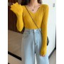 Women Female Knitted Ribbed Sweater Slim Long Sleeve Badycon High Quality Sweater