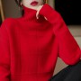 Winter Thicken Woman's Sweaters Female Pullover Long Sleeve Turtleneck Casual Loose Coats Jumper Women Sweater Knitted 100% Wool
