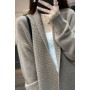 Hot Sale Autumn/Winter New Ladies Loose Cardigan 100% Wool Natural Fiber Soft Fashion Belt Pocket Thickened Sweater Clothes