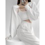 Shawl Chain Hanging neck long sleeve sweater  Clothes Korean Tops For Women Black White Jumper Autumn Sweaters Winter