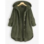 Europe and The United States  Plus Size Women's Hooded Double-sided Fleece Fashion Medium and Long Plus Size Women's Hooded Coat