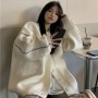 Autumn and Winter Lazy Wind Soft Waxy Sweet College Style Sweater Cardigan Female Student Korean Style Loose Wear Outer Coat