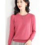 Spring And Autumn New Ladies Round Neck Knitted Sweater Comfortable And Elegant All-match Long-sleeved Pullover Knitted Top
