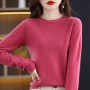 New 100% Pure Wool Women's One-line Ready-to-wear Knitted Sweater Autumn And Winter Long-sleeved Rolled Collar Sweater