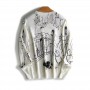 Wool Knit T-Shirt Women's Long Sleeve Top Graffiti Digital Jacquard Pullover Ladies Sweater