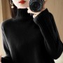 Autumn And Winter New Knitwear Women's Long-sleeved Semi-high Collar Twist Under The Split Fashion Warm Bottoming Top Sweater