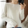 Autumn Winter New Women's European Version Long-Sleeve Knitted Pullover Cashmere Wool Plaid Pattern Sweater Casual Top