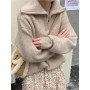 Women Sweater Oversize Zipper Knitted Pullover Long Sleeve Solid Color Loose Ladies Sweaters Autumn Winter Women's Turtleneck