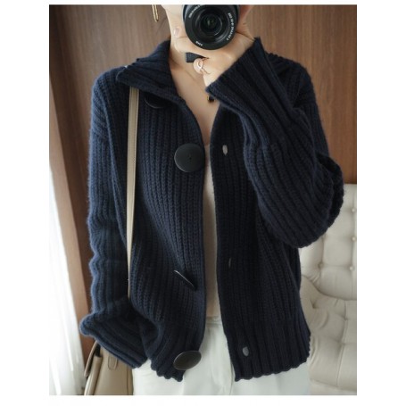Autumn winter cashmere cardigan female sweater languid wind loose sweater coat
