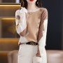 100% Wool Women Sweater Autumn Winter Pullover Woman's Sweater Casual O-Neck Long Sleeve Coat Blouse Knitted Top Jumper Clothing
