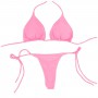 Push Up Bikini Thong Women Swimsuit  New Solid V Neck Ribbed Swimwear Bikinis Set Summer Beachwear Bathing Suit For Female