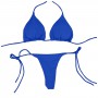 Push Up Bikini Thong Women Swimsuit  New Solid V Neck Ribbed Swimwear Bikinis Set Summer Beachwear Bathing Suit For Female