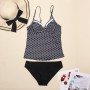 Women's Swimwear V Neck Tummy Control Bikini Dot Swimsuit Vintage Bathing Suits Summer Beachwear Tankini Bodysuit Two Pieces