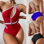 Women's Swimsuit New Ladies Solid Color One Piece Swimsuit Sexy Belt Swimwear Biniki Set